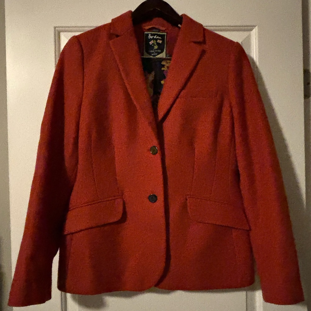 Boden wool jacket, size 12. Beautiful pumpkin orange color!